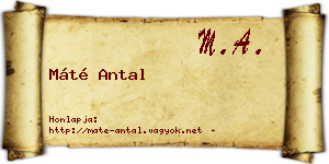 Máté Antal névjegykártya